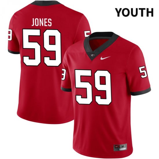 Youth Georgia Bulldogs NCAA #59 Broderick Jones Nike Stitched Red NIL 2022 Authentic College Football Jersey RRL7654TE